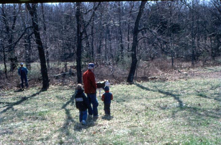 scan0080.jpg - Dean, Grandpa, Justin and David Springtime, Warsaw, MO '81