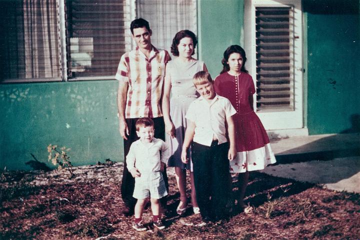 scan0010.jpg - George E., George W., Maria, Maurice, Olga.  177 NW Terrace, Miami, FL 1961